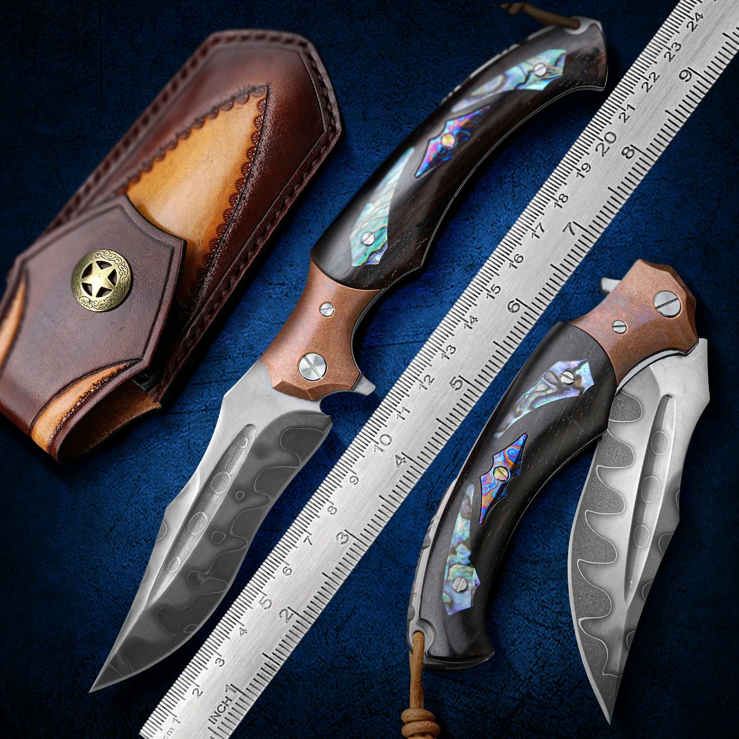 NEWOOTZ высококачественный Sanhe стальной эбеновый титановый ручной тактический охотничий кемпинг высокопрочный карманный нож может использоваться в качестве подарка