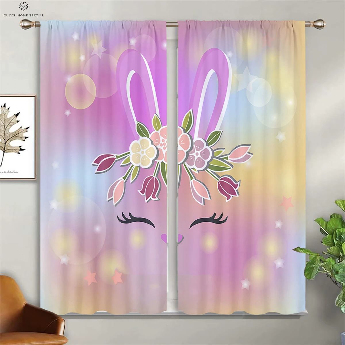 Модные Пользовательские шторы с принтом мечтательный единорог Радуга розовые