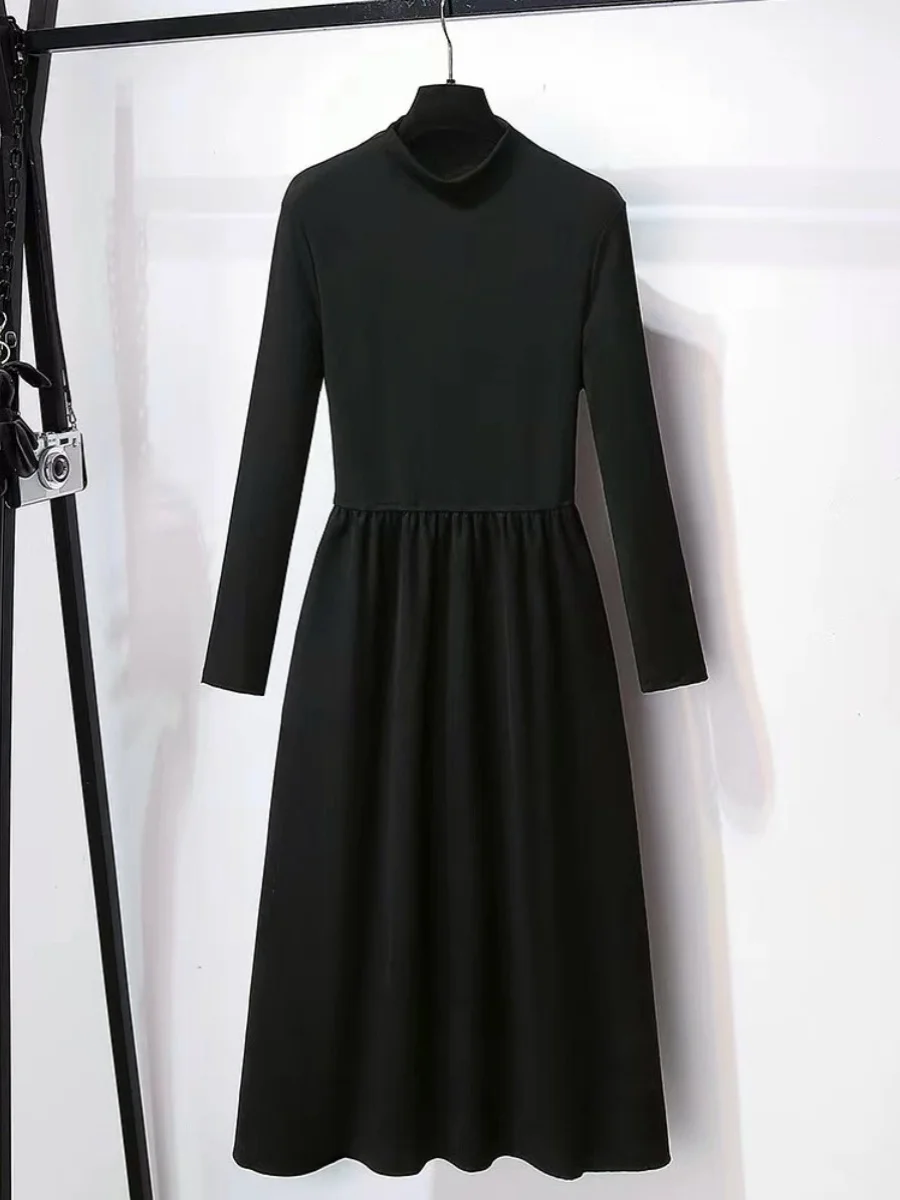 Изящная клетчатая верхняя одежда базовое платье с длинными рукавами комплект из