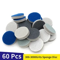 1 inch 25mm round sponge sanding disc sandpaper hook and loop 300 3000 grits for polishing grinding pack of 60