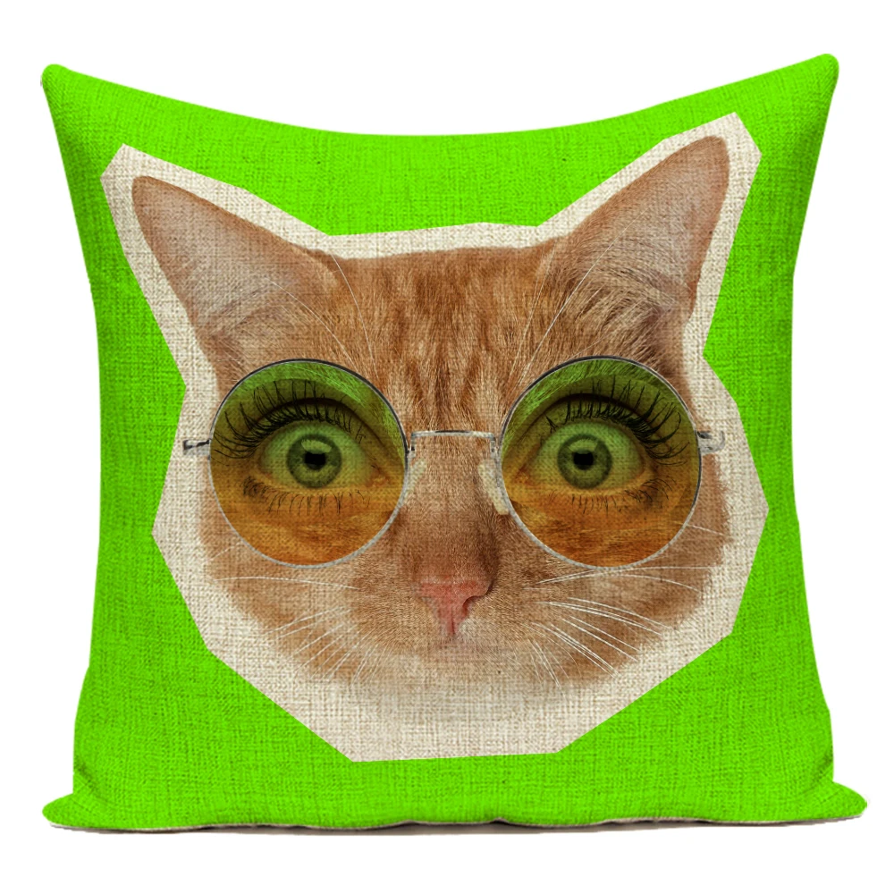 

Funny Cat Throw Pillow Cover Modern Home Decoration 45x45cm Nordic Velvet Cushion Cover Animal Print Sofa Simple Cat 2023 E2279