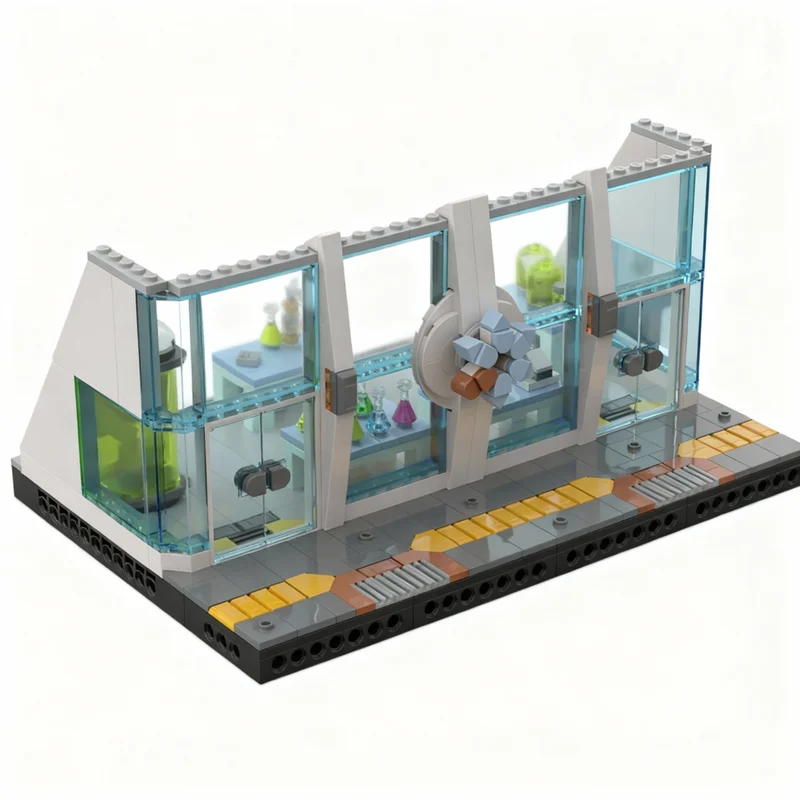Фото 469 деталей MOC Icons Chimaera Biosciences Laboratory, модель из строительных блоков, игрушка, образовательный конструктор, креативный набор для сборки, подарок на день рождения №2