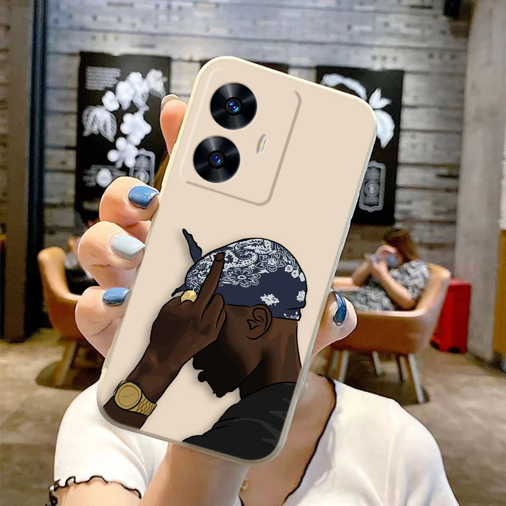 Rap Singer 2pac Tupac Phone Case For Realme C65 C63 C53 C35 C55 C33 C30 C21Y C20 C12 C11 GT 2 XT NARAO 20 30 50 Funda Capa