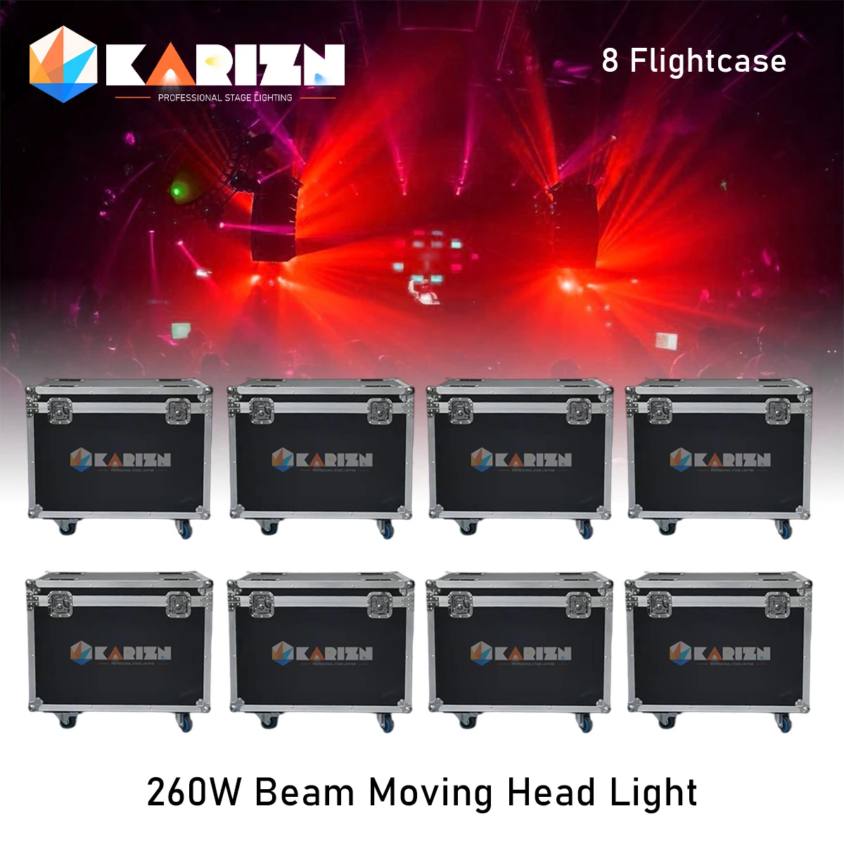 0 налог 8 шт. Flightcase для Lyre Beam 10R Sharpy 260 Вт Вращающаяся головка DMX сценическое