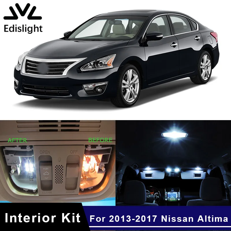 

12 шт., посылка льные светодиодные лампы для Nissan Altima, 2013-2017 гг.