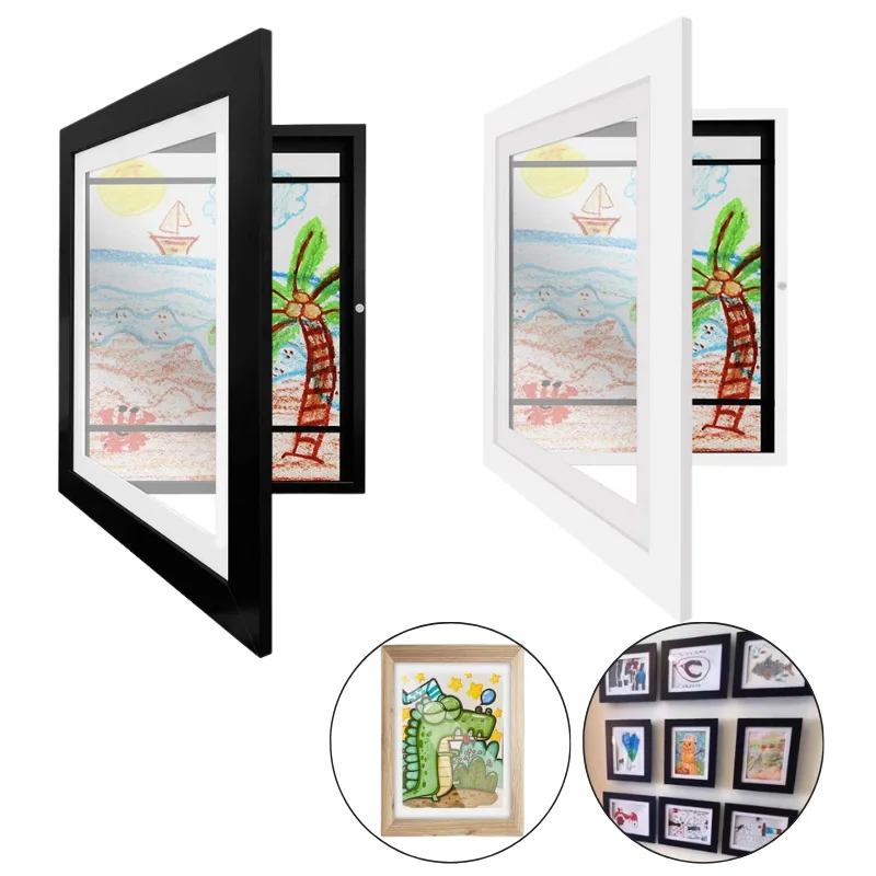 

Children Art Frames Magnetic Front Open Changeable Kids Frametory for Poster Photo Drawing Paintings Pictures Display Home Decor