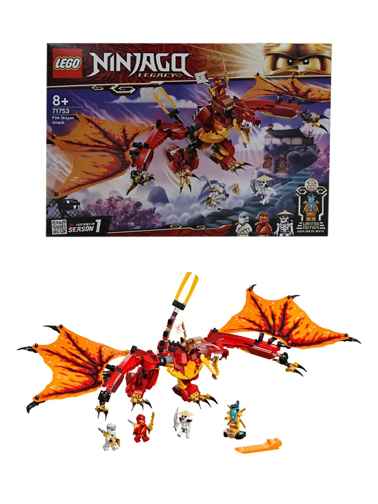 LEGO 71753 NINJAGO Legacy Fire Dragon Attack Ninja Игровой Набор для сборки с летающим драконом игрушка