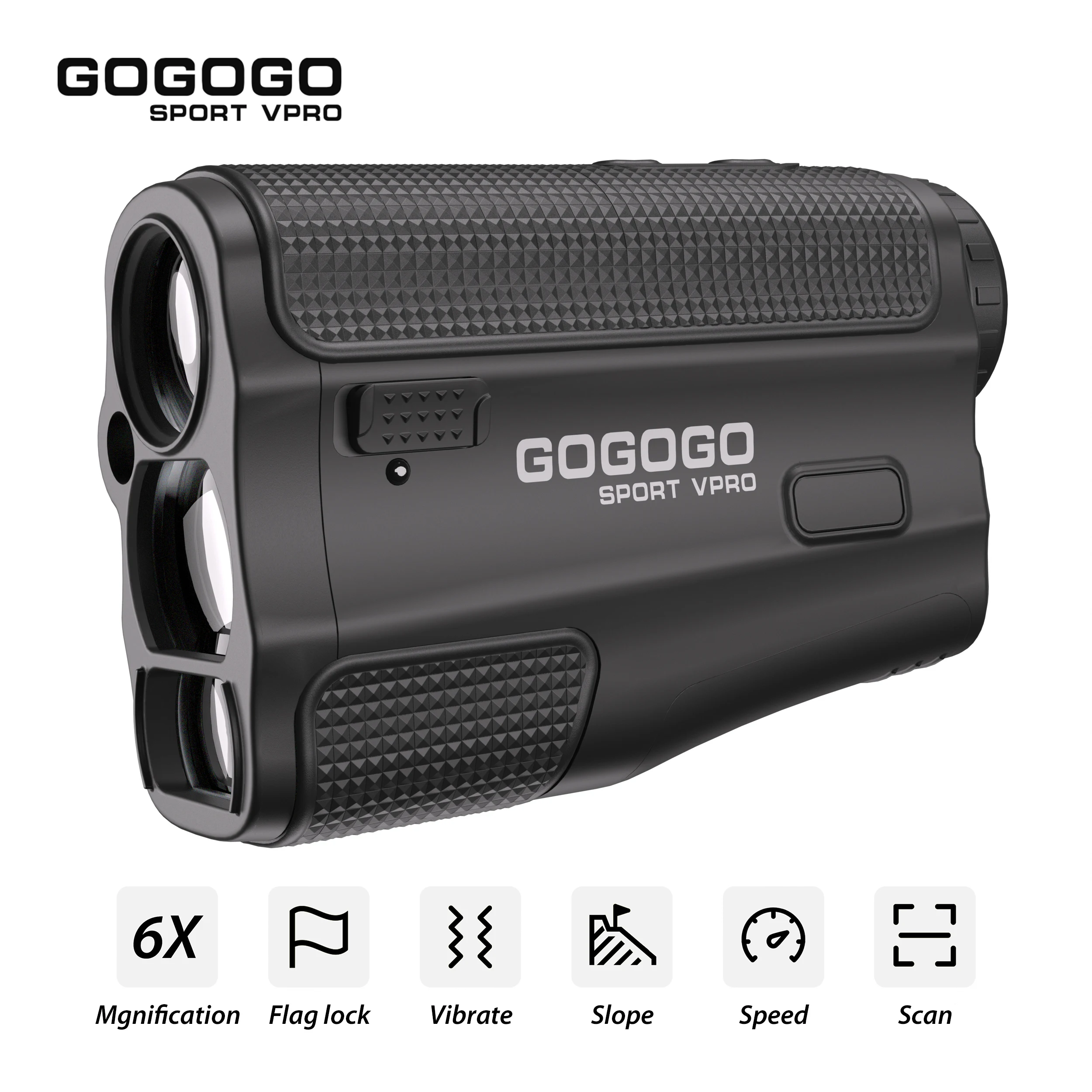 Gogogo Sport Vpro Hunting Rangefinder Golf Range Finder 6X Magnification Flaglock 600m/650y Laser Distance Meter for Survey GS52