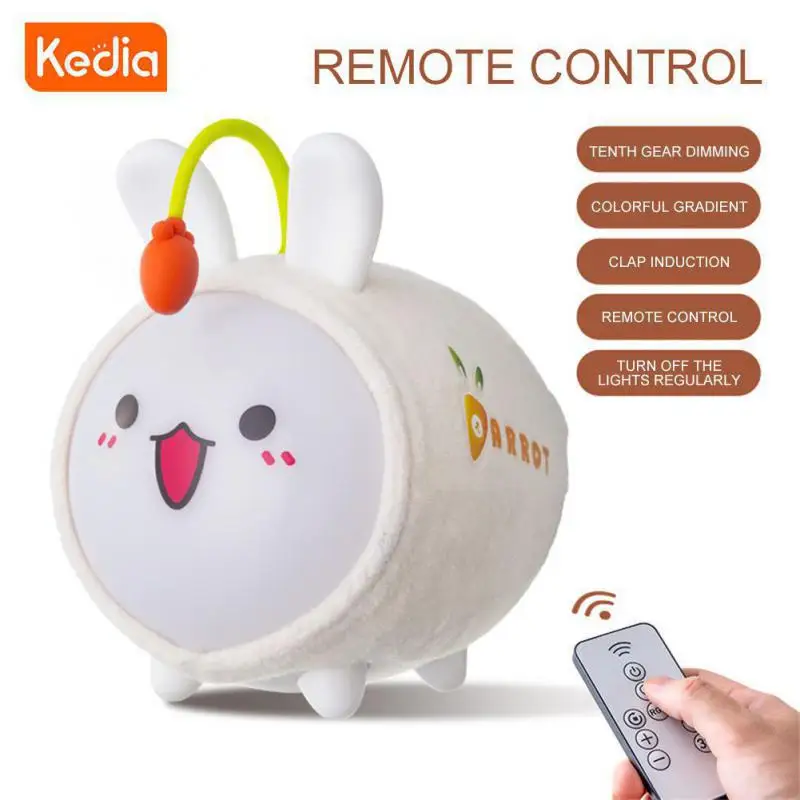 

Bedside Decorative Plush Colorful Nightlight Mengle Rabbit Fabric Child Cute Animal Cartoon Wholesale Night Light Home Decor