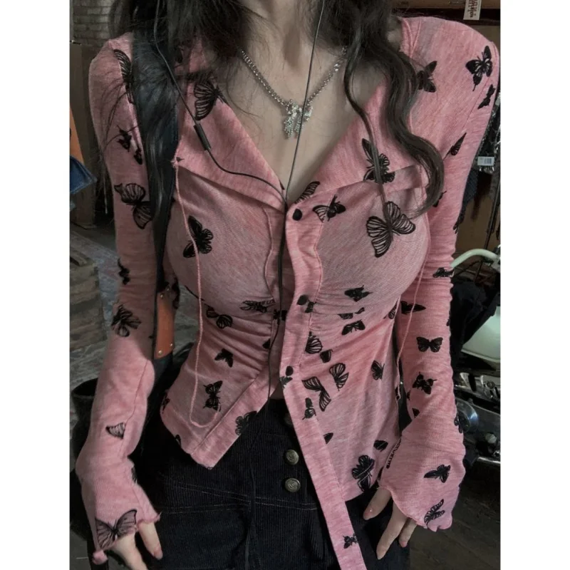 Блузка женская в стиле Харадзюку с длинным рукавом |