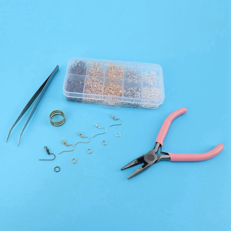 3384 Pieces Earring Making Supplies Kit With Earring Hooks, Jump Rings, Pliers, Tweezers, Jump Ring Opener