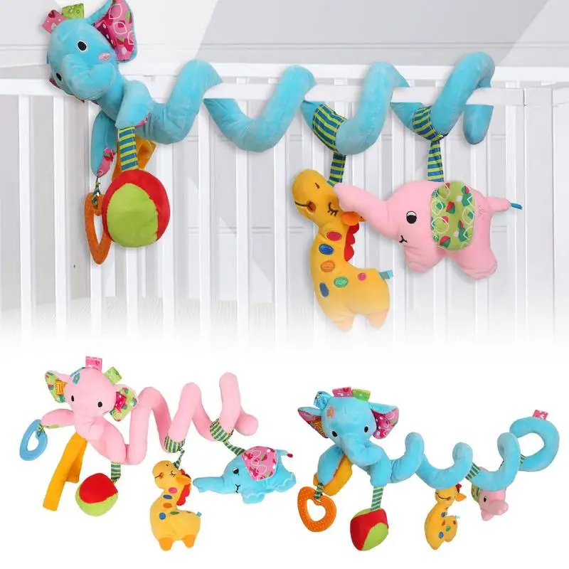 

Car Seat Toys Baby Crib Hanging Rattles Toys Soft Mobiles Stroller Crib Cot Spiral Toy Pram Hanging Dolls For Baby Newborn Gifts