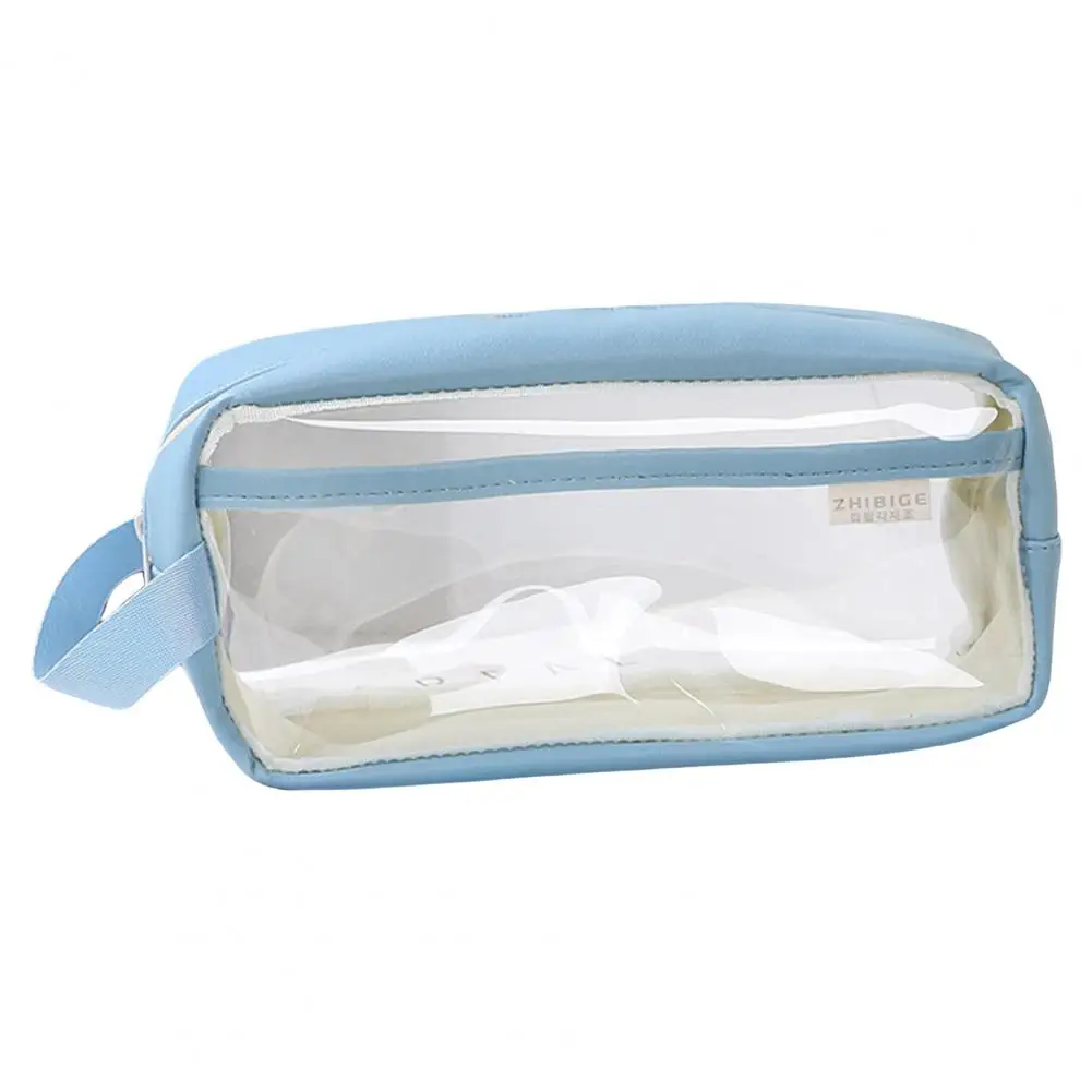 

Pencil Pouch Durable Easy to Carry Transparent Office Supplies Stationery Bag Pencil Case