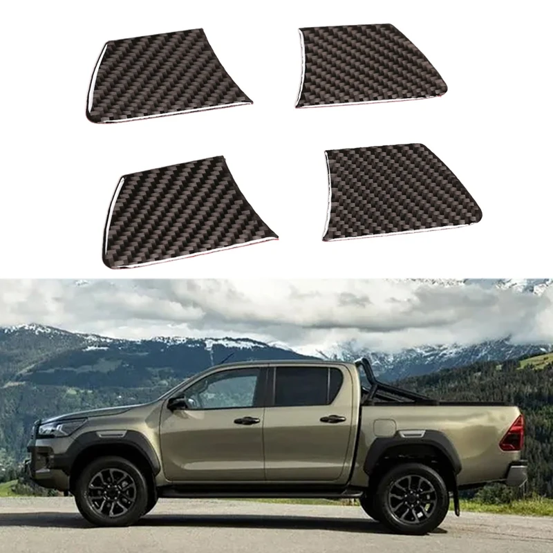 Для Toyota Hilux 2015-2021 углеродное волокно Автомобильная дверная ручка Чаша Крышка