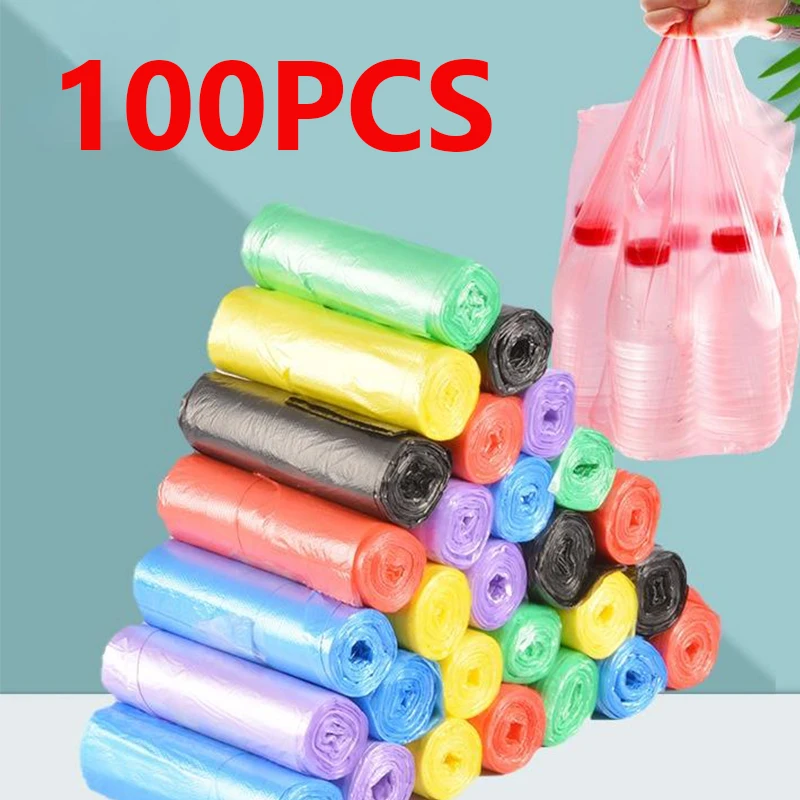 Thicken Vest Style Storage Colorful Portable Home Kitchen Convenient Waste Rubbish Bags