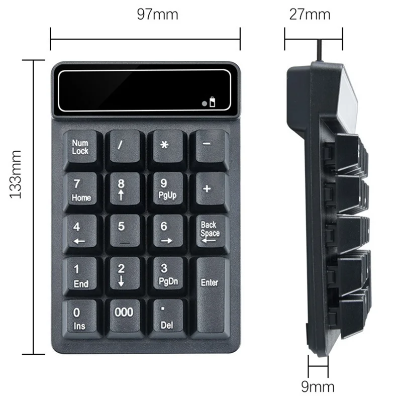 Беспроводная клавиатура 2 4 ГГц мини-USB цифровая 19-клавишная приемник Numpad для