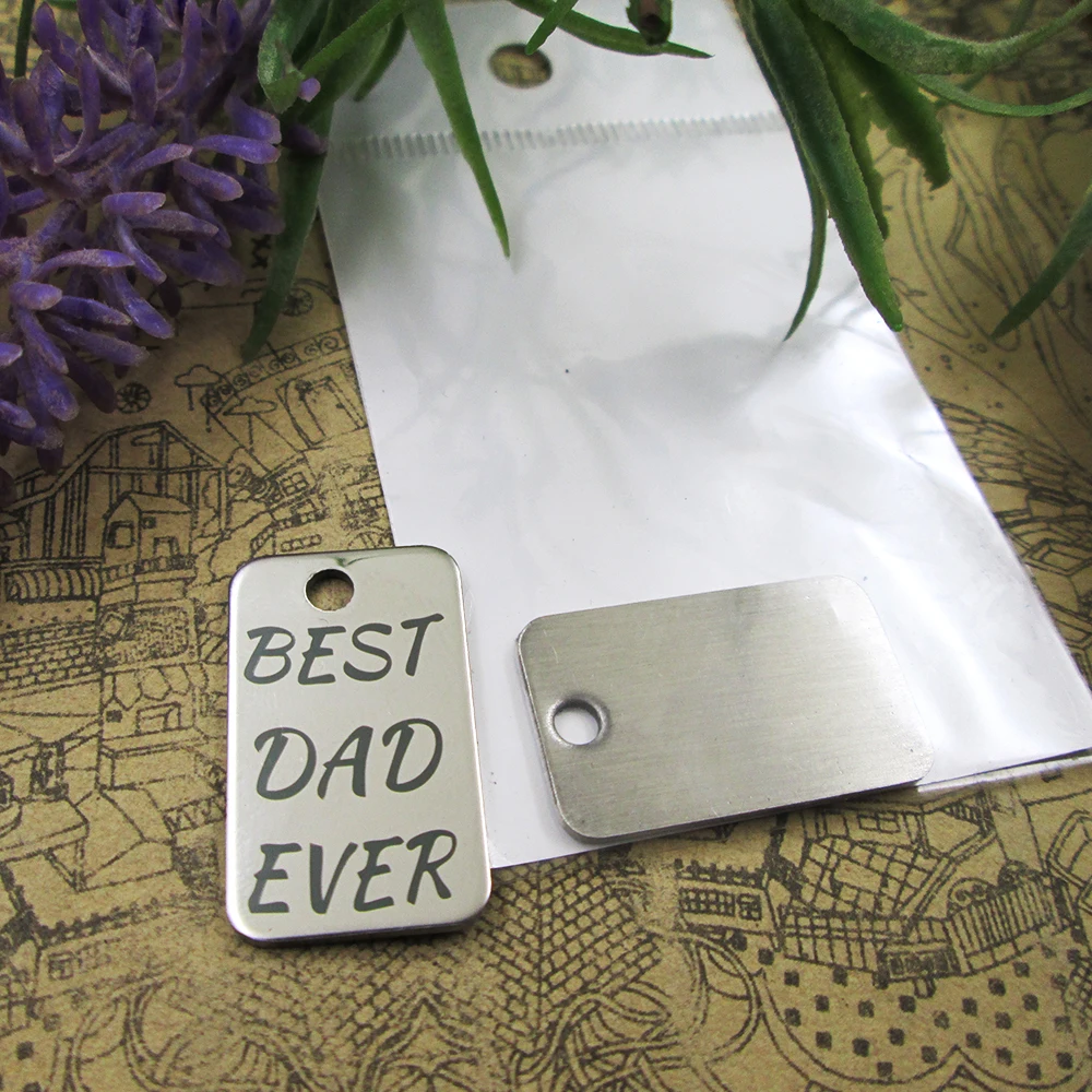 10 шт./лот &quotЛучший папа на свете&quot подвески из нержавеющей стали кулон для