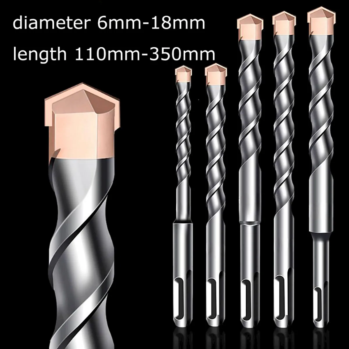 1pc 6/7/8/10/12/14/16mm SDS Plus Hole Saw Drilling 110mm - 350mm Electric Hammer Drill Bits For Wall Concrete Brick Masonry Bit