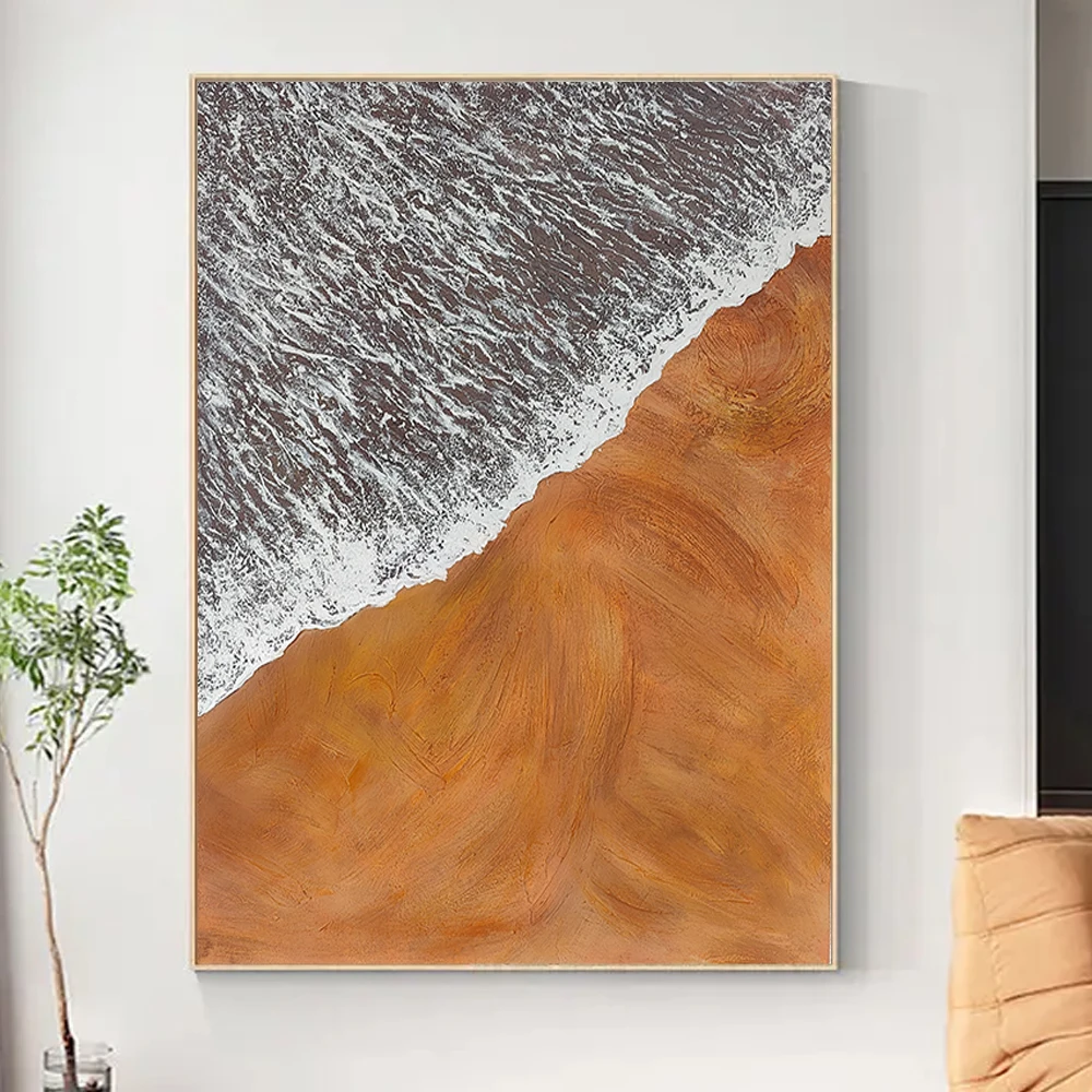 

HUACAN современные пейзажи, ручная роспись, картина маслом, настенная живопись, морская живопись, высокое качество, на холсте, гостиная, диван, ...