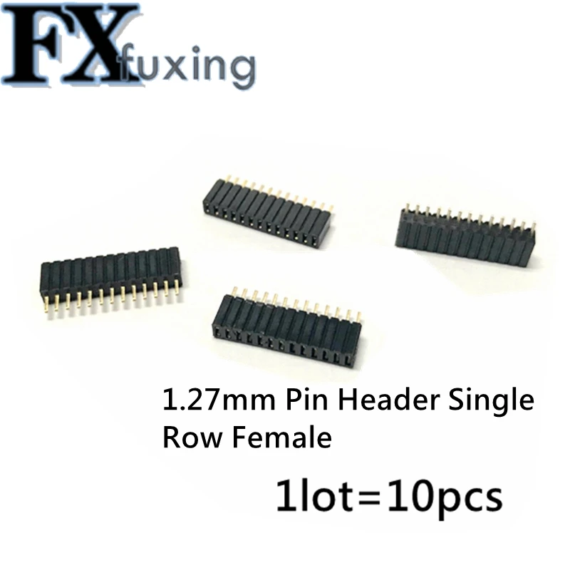 10 шт. 1,27 мм 1,27 штырьковый разъем, Однорядный Женский Разъем для печатной платы, штыревой разъем 1*3/4/5/6/8/10/12-40p, пластиковая высота 4,6 мм