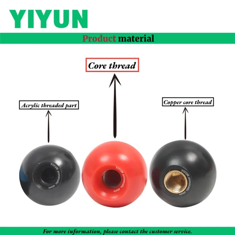 Фото M12 M14X40 M16X50 M6X25 M8X30 M10X35 M12X40 M6 M8X25 YIYUN Фанерная ручка Шарик Медный сердечник Железный сердечник Резиновый сердечник красный и черный №4