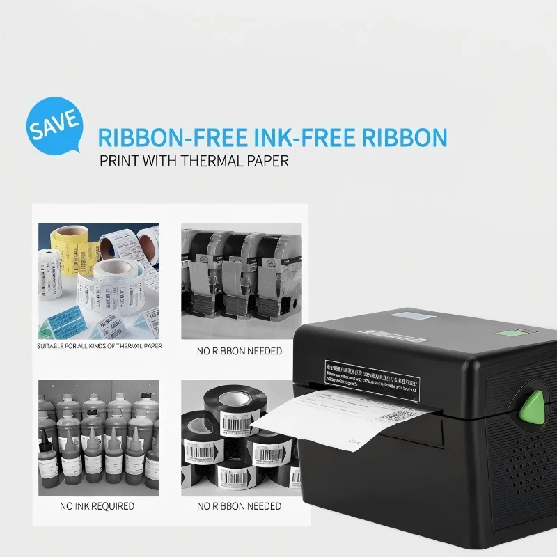 Фото Xprinter ®   Термопринтер XP-108B: HD-печать этикеток/накладных, печать логотипов, текста, графики, QR-кодов. Подключение к смартфону, Bluetooth, компьютеру, USB. №4
