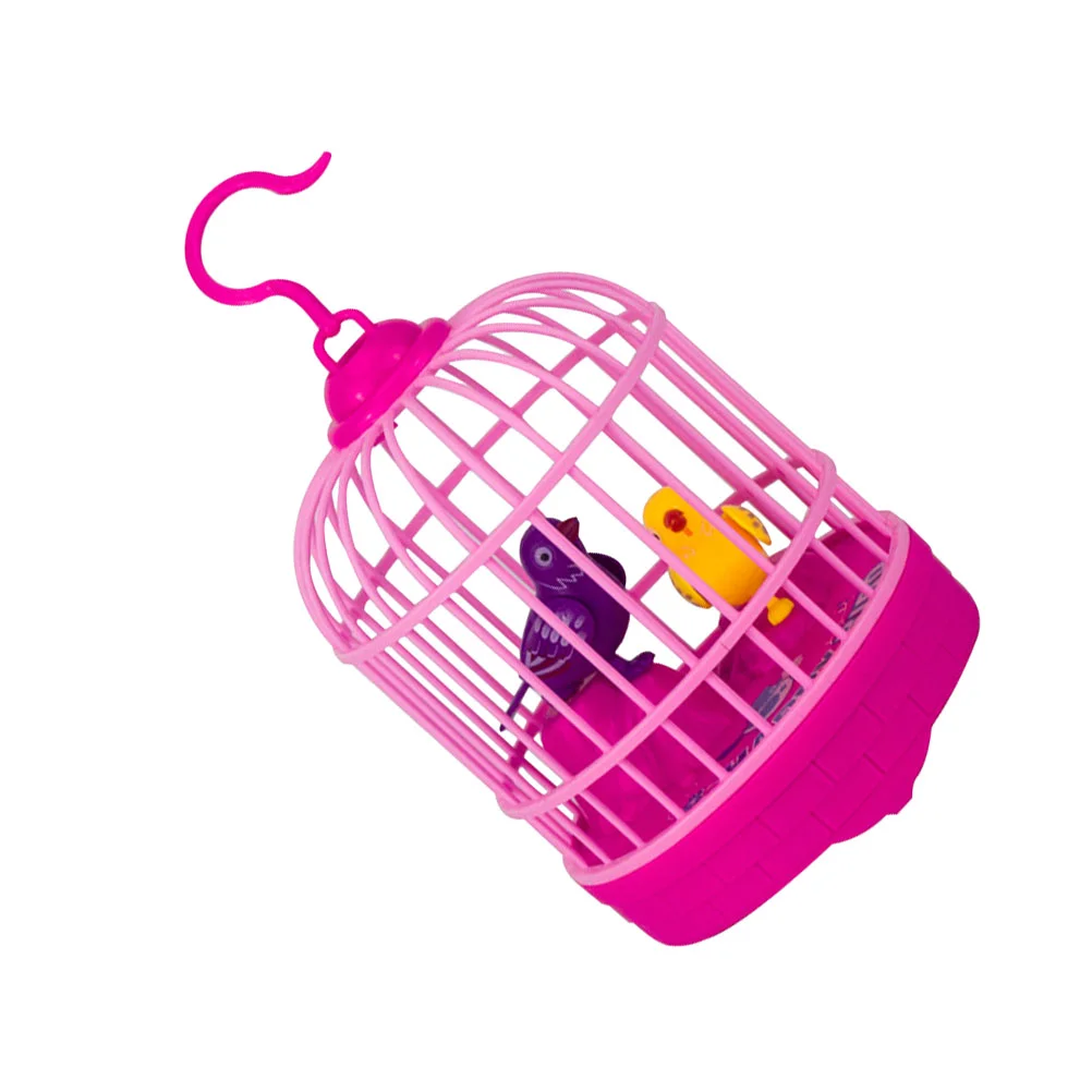 

Поющая птичья клетка с голосовым управлением, электрическая птица, Интерактивная, для детей, на день рождения, Школьная, фотоподарок без (красный)