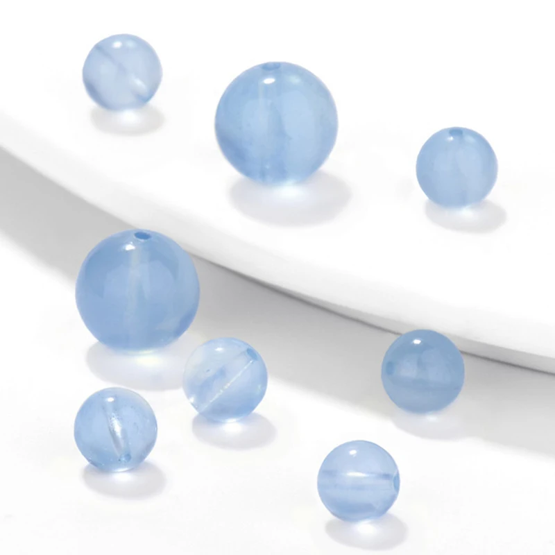 

6mm 10mm Natural Stone Round Blue Crystal Beads For Jewelry Making DIY Accessory Bracelet Anklet Necklace Beads Wholesale