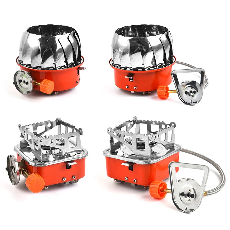 

Lightweight Picnic Gas Stove Portable Camping Stove Stainless Steel Folding Gas Burners Windproof Stove Cooker Cookware Tools