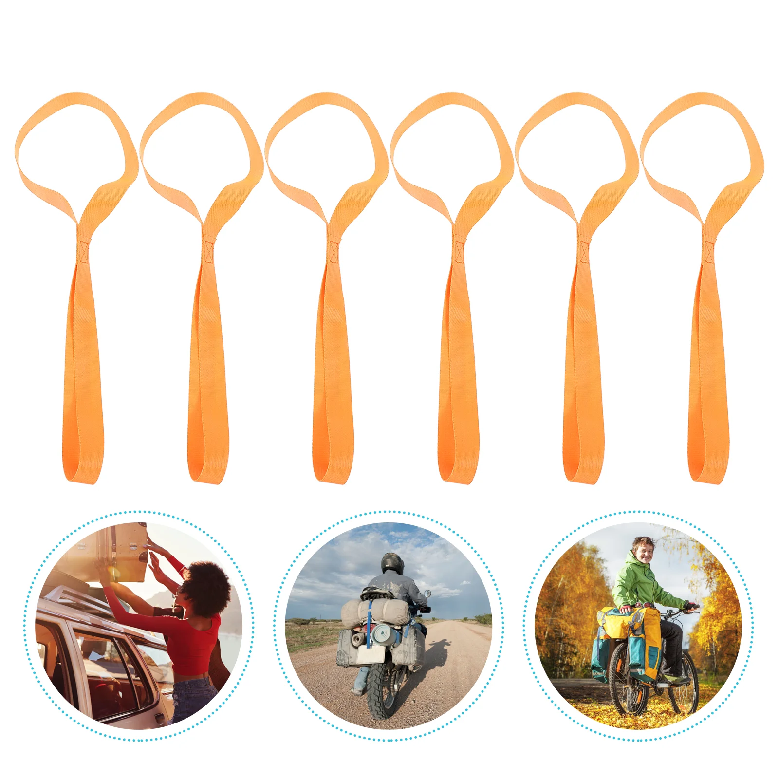 

6 Pcs Soft Circle Loop Tie Down Straps Secure Trailering Heavy Duty Utilty Multipurpose Nylon Scooter