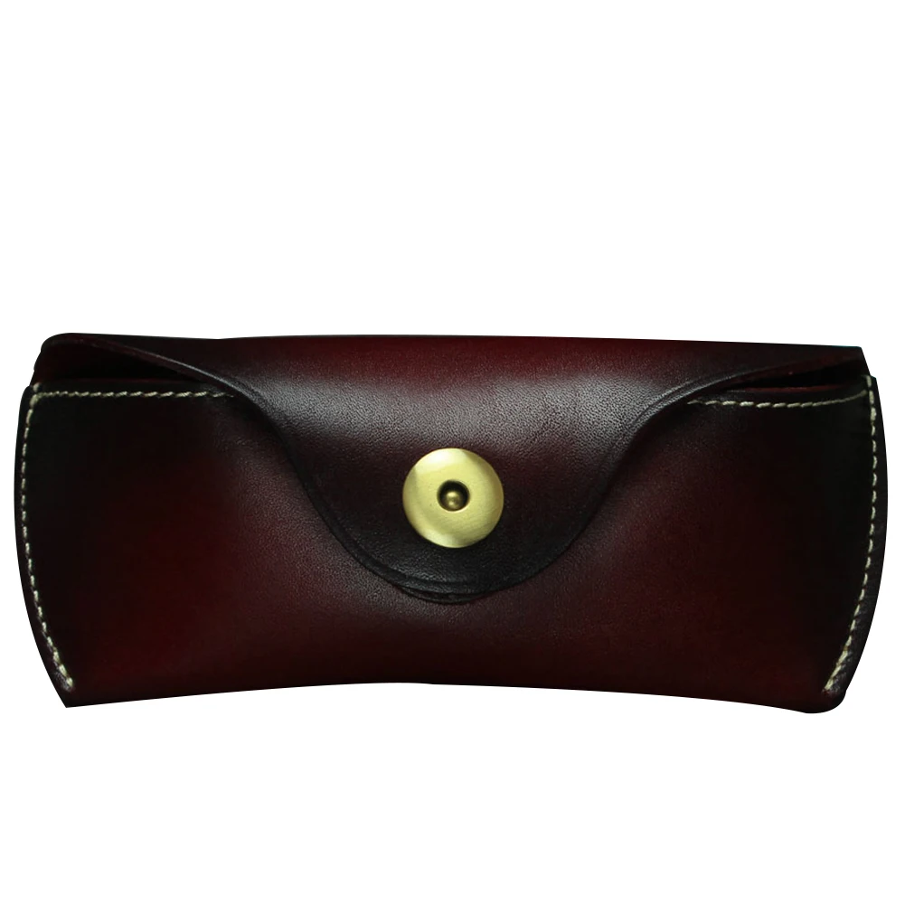 

Gift Accessories Fashion Handmade Leather Anti-scratch Storage Sunglasses Bag Solid Protective Cover Soft Eyeglasses Case Buckle