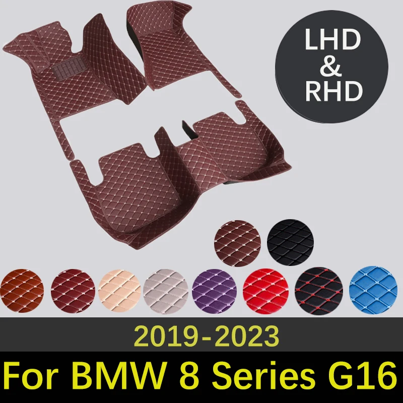 

Кожаные автомобильные коврики для BMW 8 серии Gran Coupe G16 2019 ~ 2023 4 двери интерьерные аксессуары пользовательские коврики коврик для стайлинга автомобиля