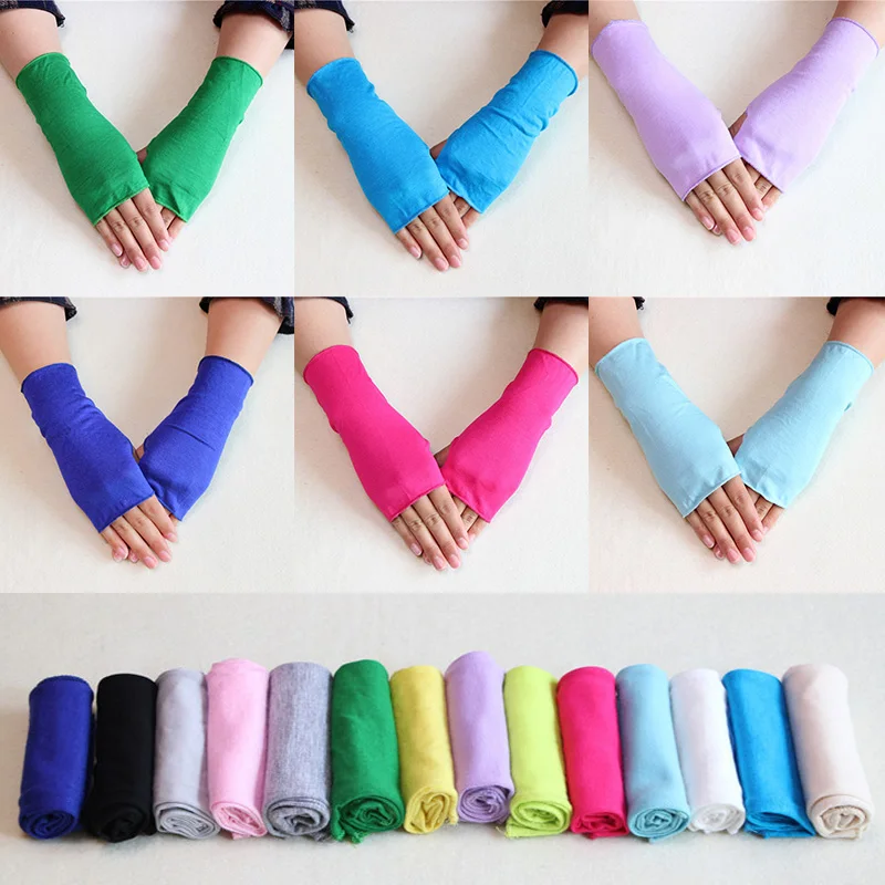 

Перчатки Женские однотонные, тонкие короткие митенки без пальцев, защита от УФ излучения, для велоспорта, вождения, мягкие уличные митенки, 1...