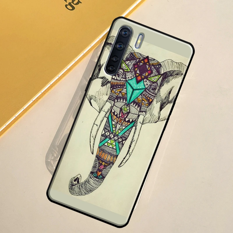 Totem Aztec Elephant Case For OPPO A17 A16 A15 A54 A74 A94 A57 A77 A78 A72 A52 A53 A31 A5 A9 A96 A76 A54S Cover |