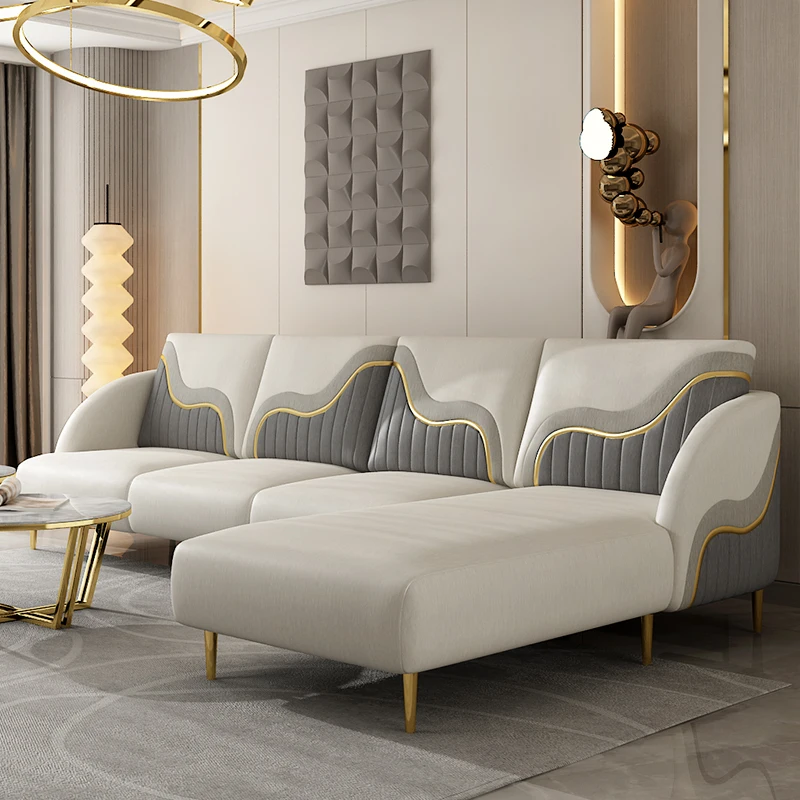 

Luxury technology cloth corner sofa simple modern small apartment Nordic imperial concubine high-end grey double new straight ro