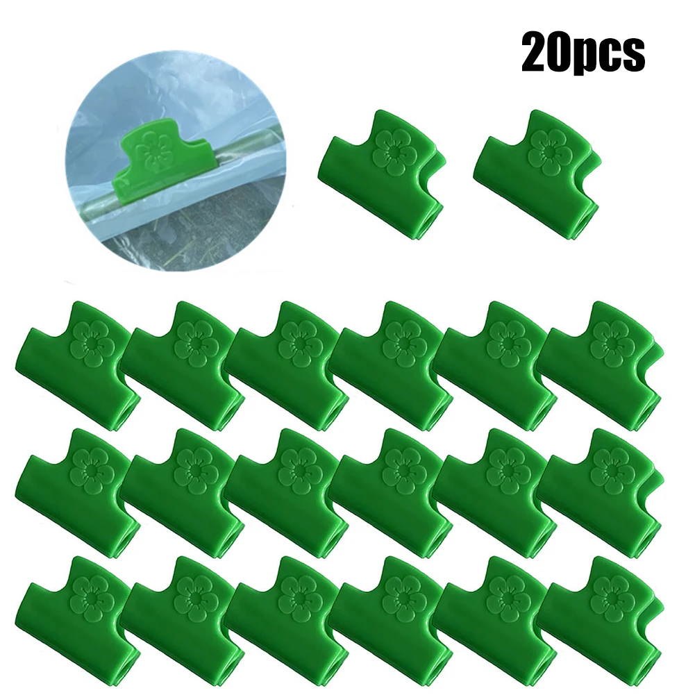 20PCS Pipe Clamps Plant Stakes Film Clip Clamps Greenhouse Garden Netting Hoop Clips Tool Garden Greenhouse Tunnel Clips