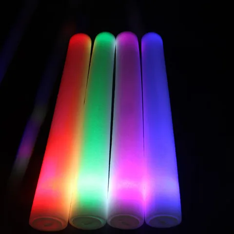 1 шт. светящиеся пенные палочки, светящиеся светодиодные фонарики для вечерние, многоразовые разноцветные пенопластовые палочки для вокала и концерта, губка, популярная светящаяся игрушка, игрушки