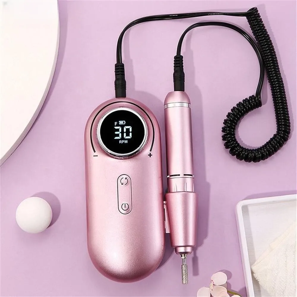 

NEW Refer to the details page Large LCD Display Treasure Style Nail Polishing Machine Pink Rechargeable Nail Sanding Machine