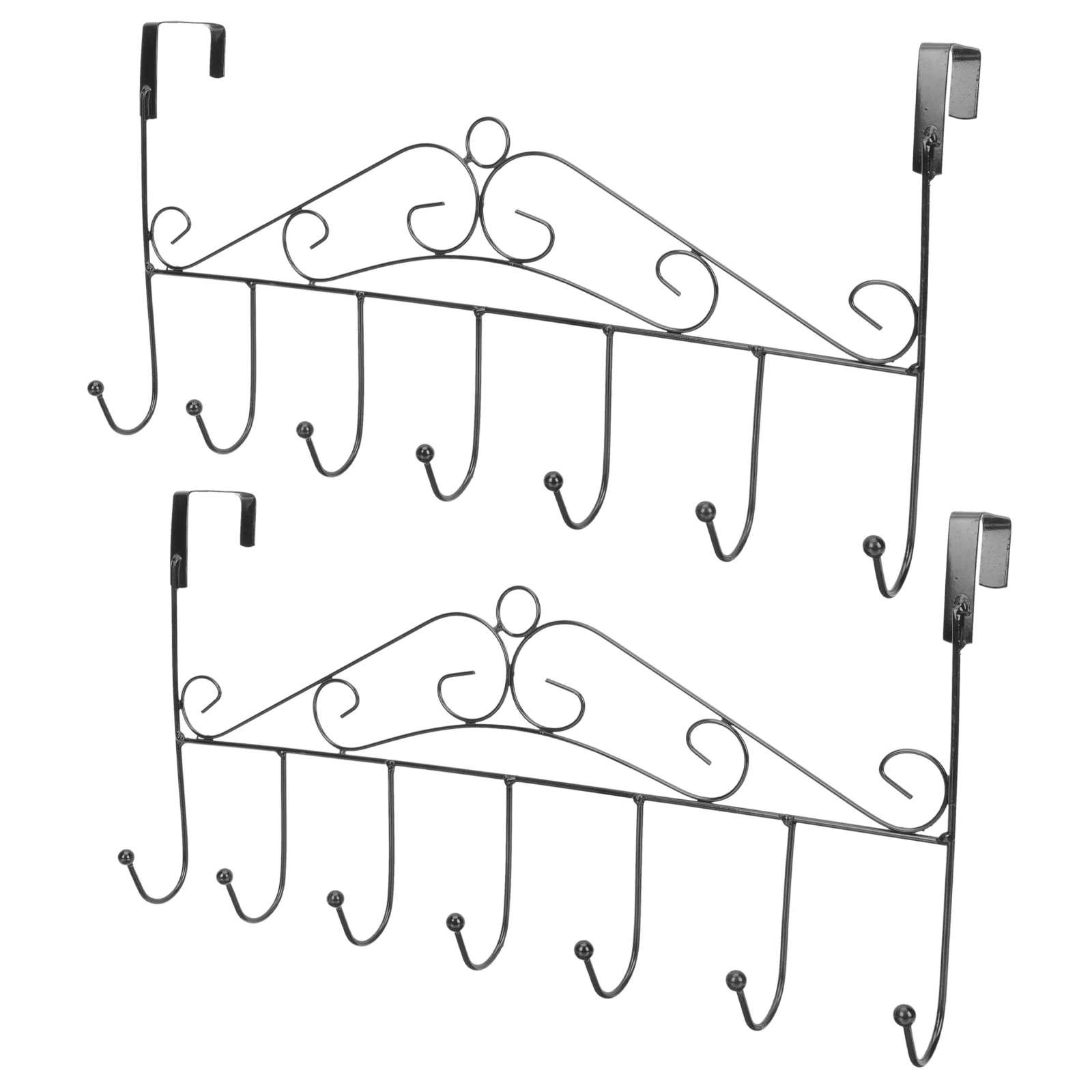 

2pcs Over The Door Hooks Iron Bedroom Over The Door Hangers Door Back Hanging Hook for Towel Handbag