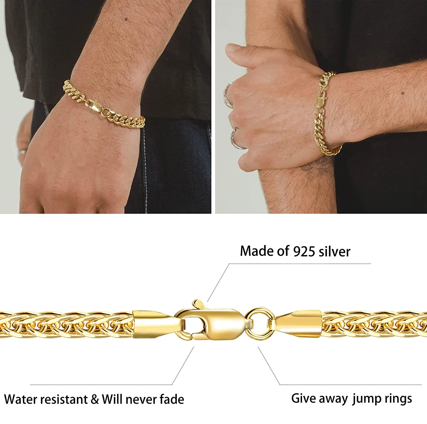 1pcs Genuine Real Solid 925 Sterling Silver Spring Lobster Clasps Hooks Claw Jewelry Making Findings Close Sealed Ring Buckle