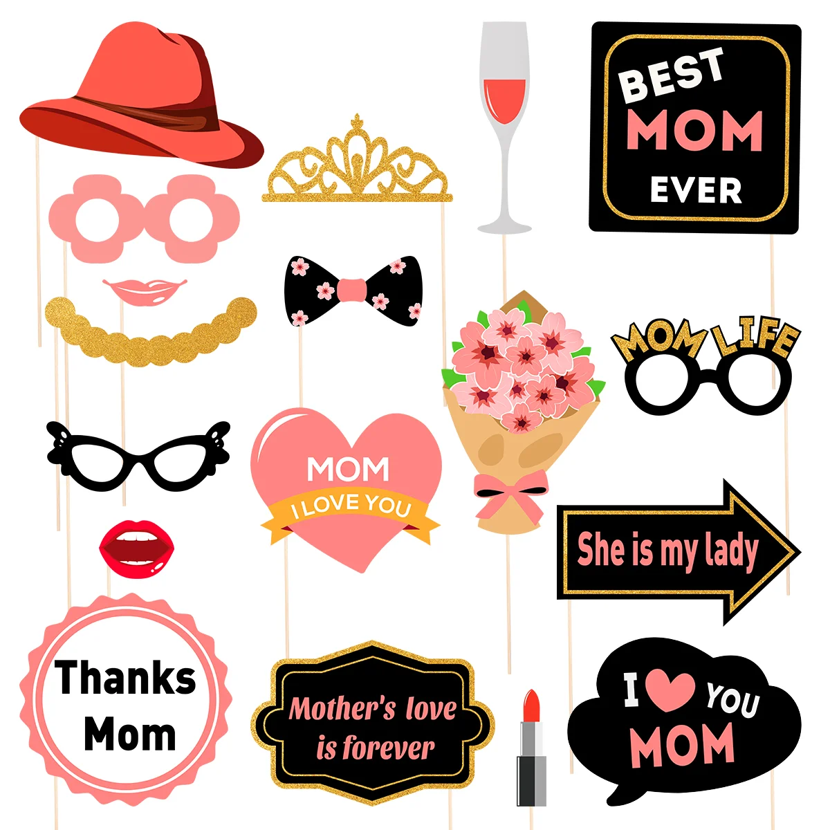 

Day Mothers Photo Props Party Booth Mother Birthday Decoration Mom S Backdrop Decorations Gift Favors Supplies Ever Best Supply