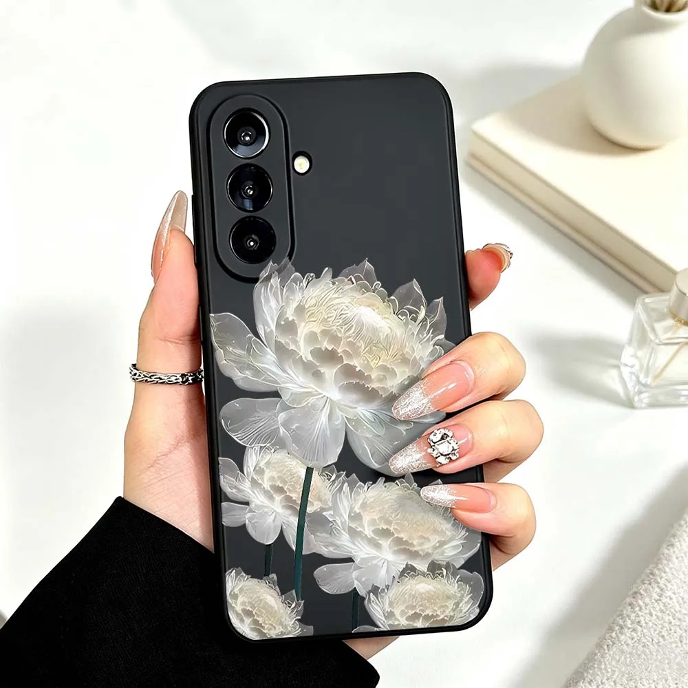 Чехол для телефона с золотым узором в виде лотоса для Samsung Galaxy A71 A56 A55 A54 A53 A51 A17 A16 A07 A06, мягкий силиконовый чехол из жидкого силикона (art.: 3920dca307996) - 3920dca307996