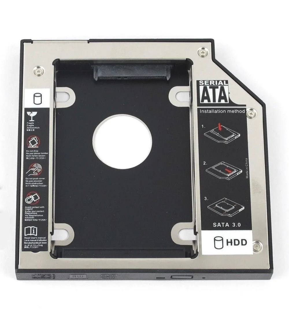 

NEW 9.5mm SATA 2nd HDD SSD Hard Drive Caddy Adapter Case For Dell Inspiron 15R 5521 5537