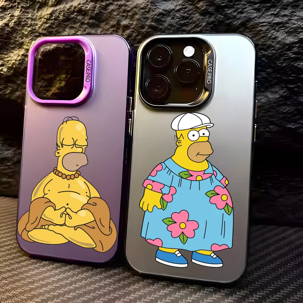 Подарочный чехол для телефона Simpson FUNNY IPhone 16 15 14 13 12 11 Pro Max черный матовый