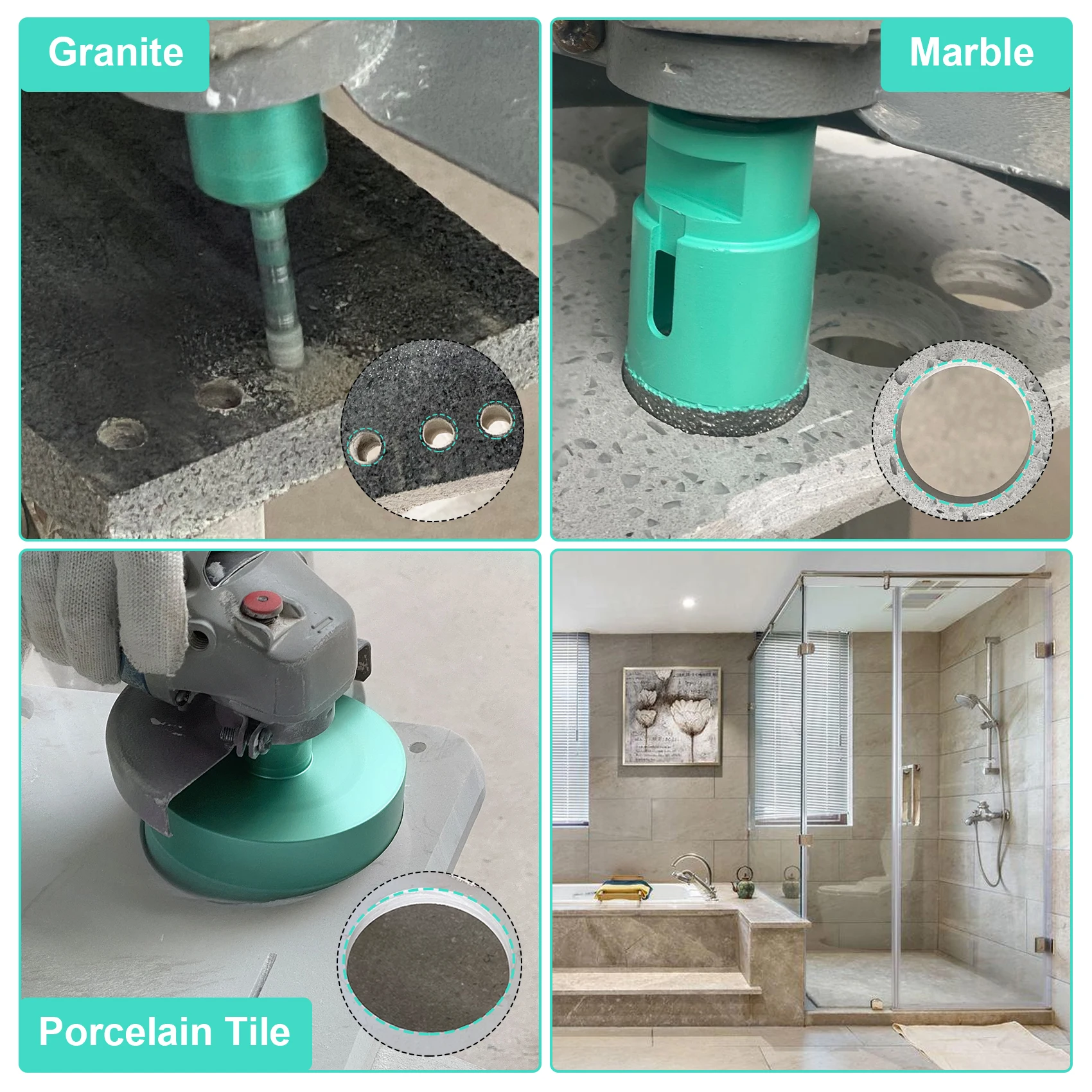 LEKOMESH 3 шт. 6/8/10 мм алмазные сверла M14 с резьбой для фарфора керамической плитки