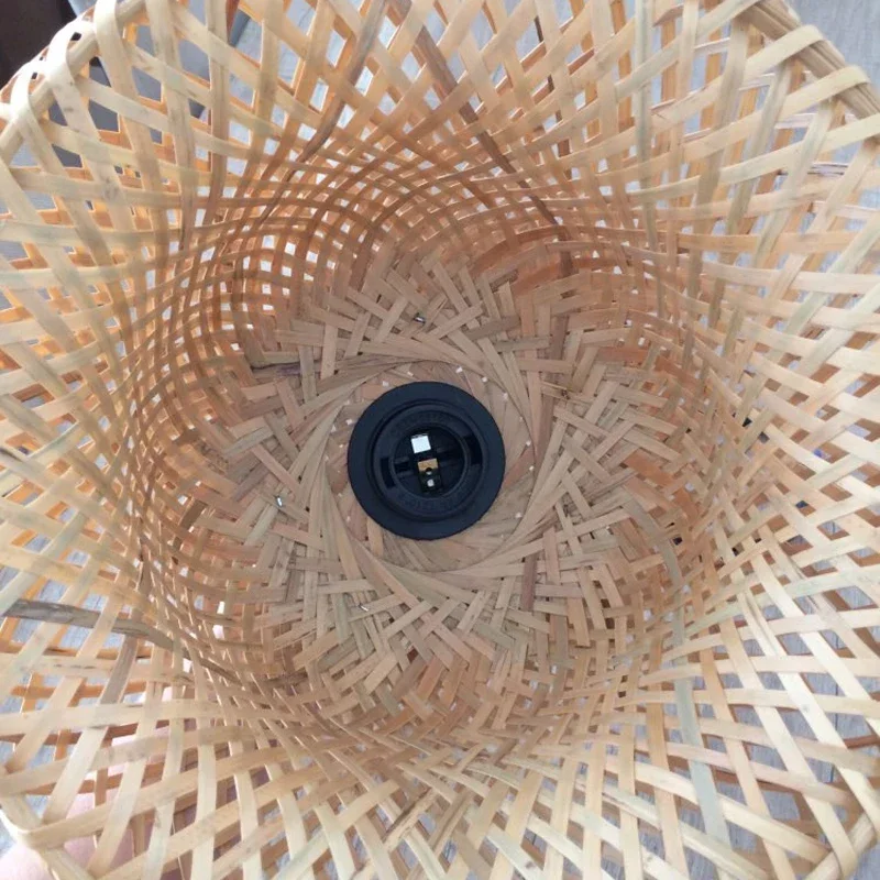 Потолочный светильник из натурального бамбука E27 вязание ручной работы для дома