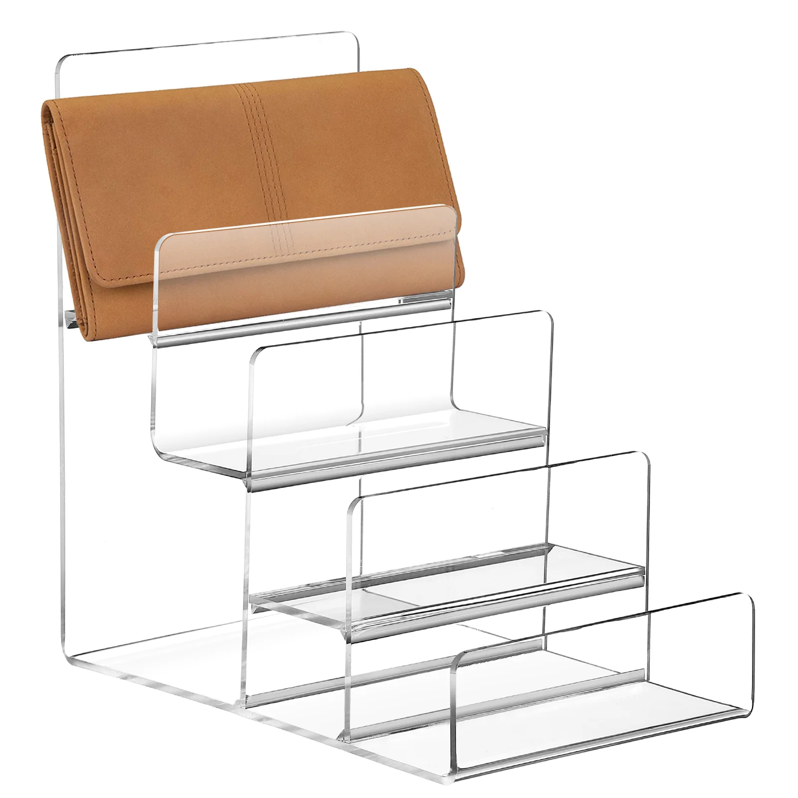 

1 Pc Trapezoidal Four Layers Purse Store Display Display Riser Rack Display Organizer Stand Display Riser Stand