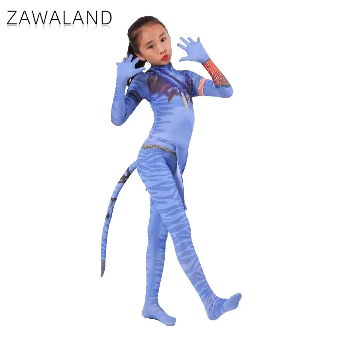Фото Костюм Zawaland Avatar 2, одинаковый костюм для всей семьи, боди для косплея, карнавальный наряд для вечеринки на Хэллоуин, платье для выступления на сцене №4