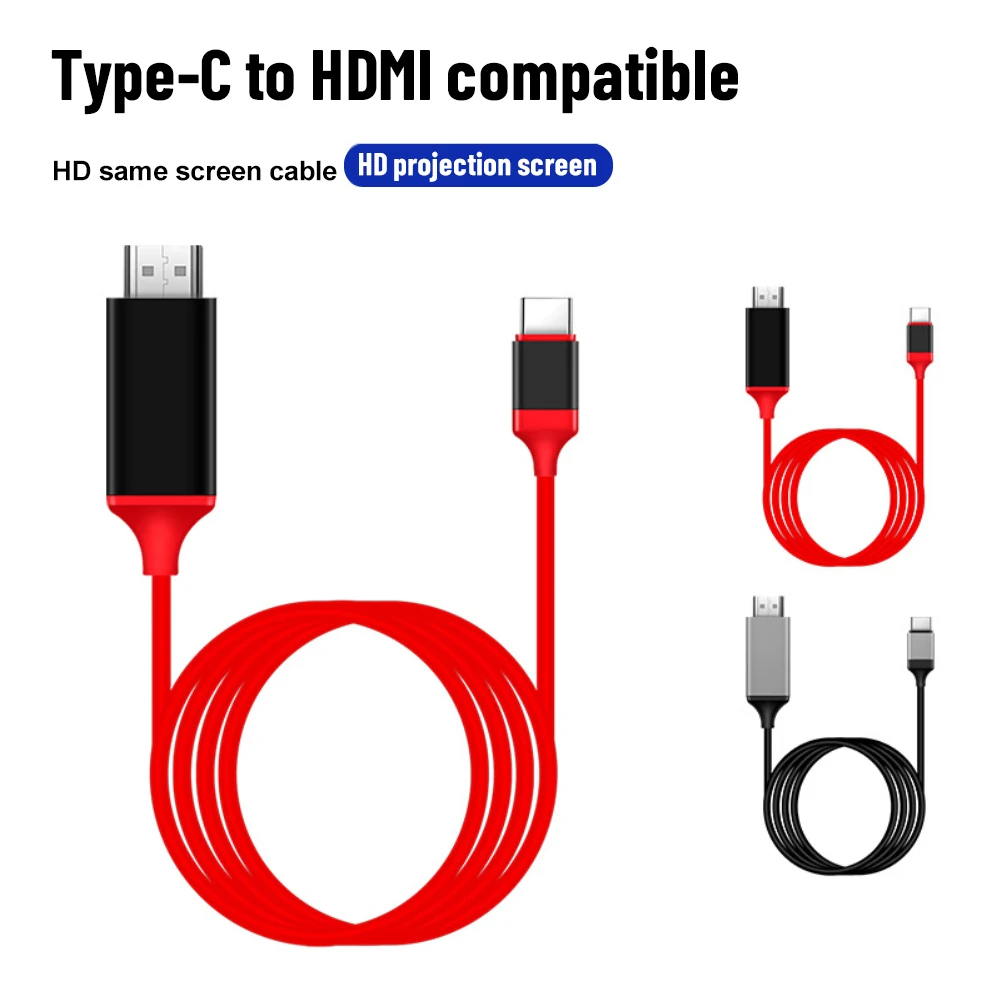 

Type C To -compatible Cable Video Converter For Macbook Samsung Galaxy S9/s8 Huawei Usb-c Cable Usb 3.1 4k Cable Adapter