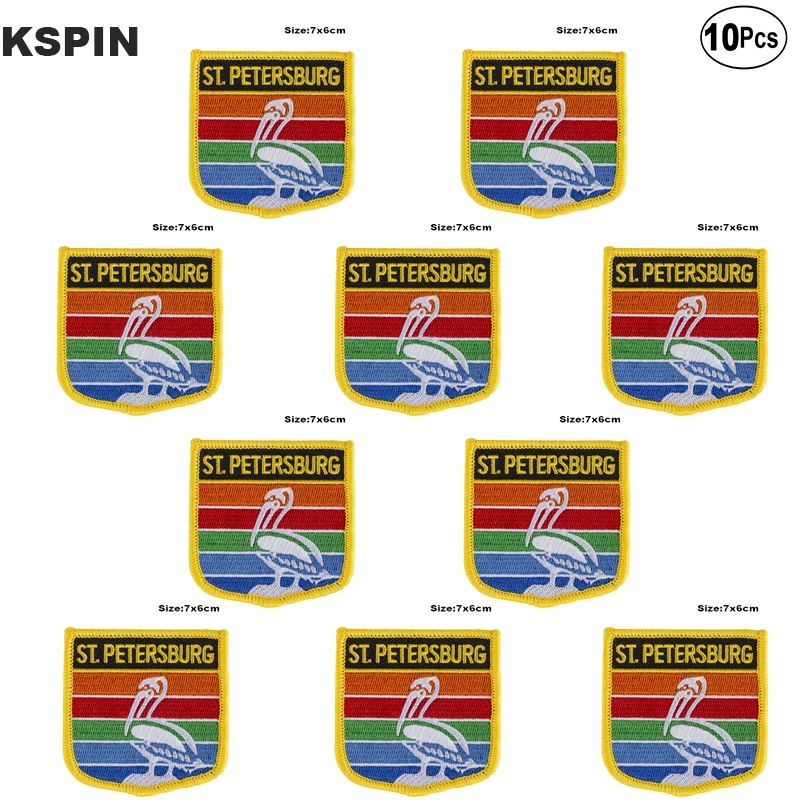 

ST.Petersburg Flag Embroidery Patches Iron on Saw on Transfer patches Sewing Applications for Clothes in Home&Garden